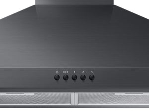 30" Wall Mount Hood in Black Stainless Steel