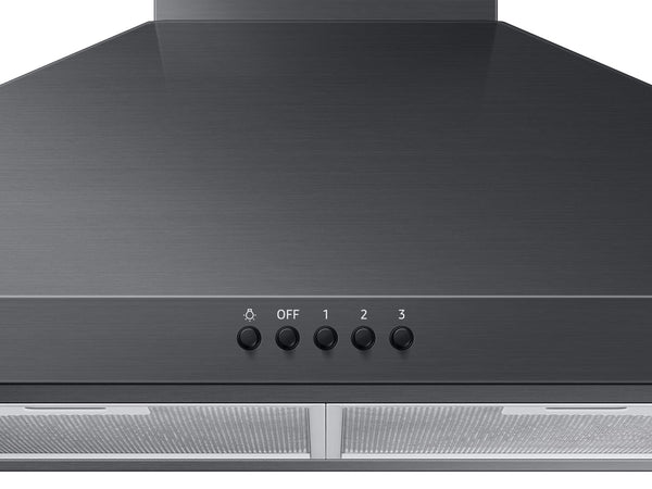 30" Wall Mount Hood in Black Stainless Steel
