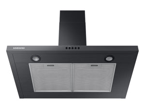 30" Wall Mount Hood in Black Stainless Steel