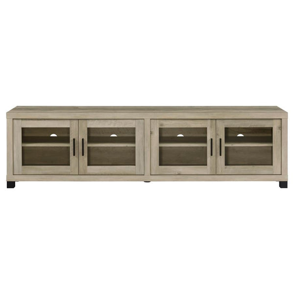 Sachin - 4-Door Engineered Wood TV Stand - Distressed Pine