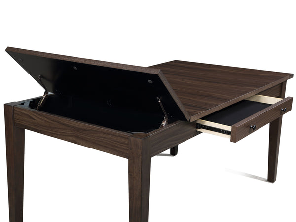  contemporary design with a rich wood finish that adds warmth and character to any space. Dual e