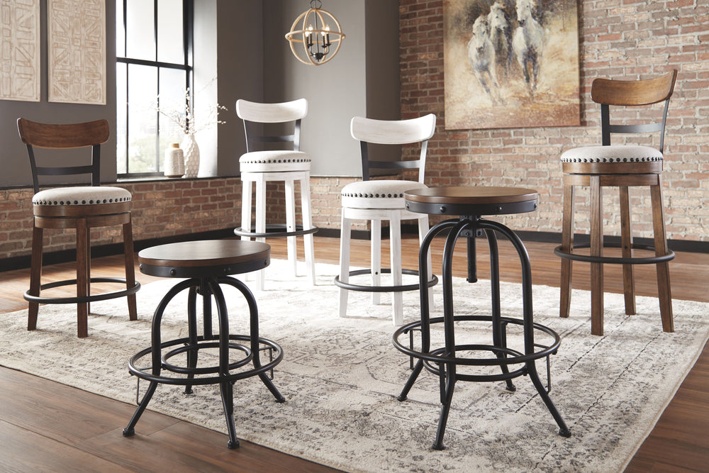 A touch of rustic-industrial style is such a fashion-forward choice, and this barstool doesnâ€™t disappoint. Set this tall barstool by the kitchen bar for a visually intriguing mix of new and old.<br><br><b>Additional Dimensions</b><br><ul><li>Footrest he