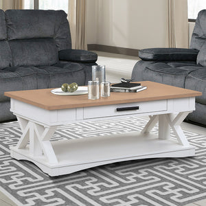 Americana Modern - Cocktail Table With 2 End Tables And Console Table With 3 Stools - Cotton