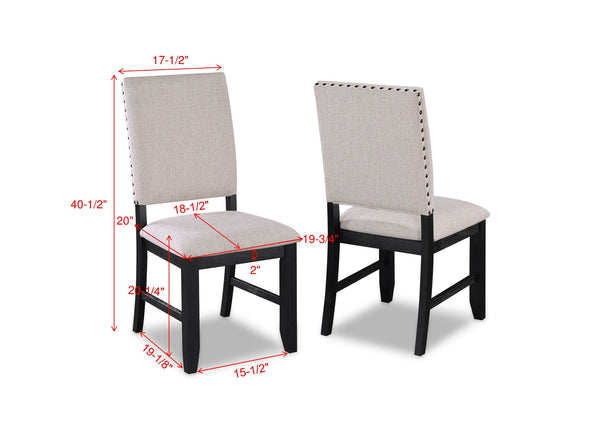 Regent - 5 Piece Dining Room Set - Charcoal Black