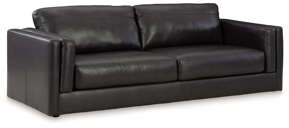 Keen on crisp, contemporary design? Adore the pleasure of leather? Look no further. This sofa and loveseat set satisfies on every level. Richly textured and decadently supple, the plush cushions are wrapped with combination leather and faux leather uphols