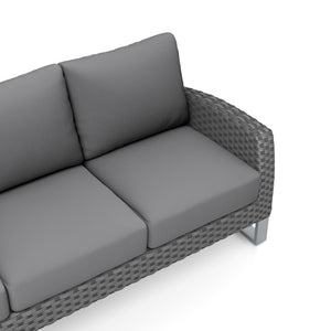 Fiji - 2 Piece Living Room Set (Sofa & Slat Top Coffee Table) - Gray