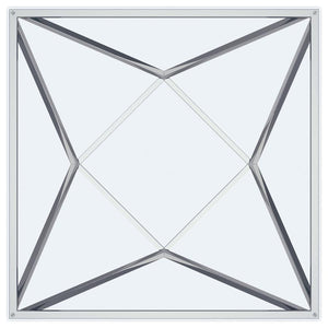 Brittania - Square Glass Top Geometric End Table - Nickel