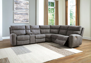 Next-Gen Durapella - Slate - 7 Pc. - 6-Piece Power Reclining Sectional