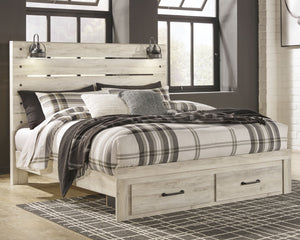  King Panel Bed with 2 Storage Drawers