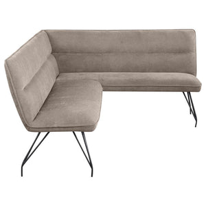 Dodson - Fabric Upholstered L-Shaped Nook Dining Bench - Taupe