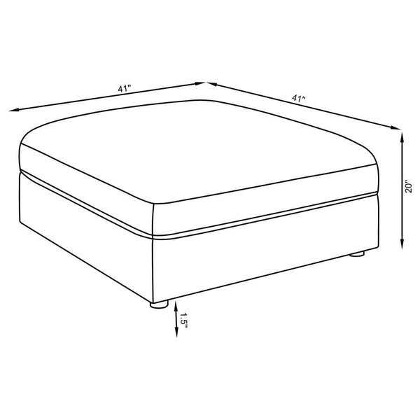 Serene - Square Upholstered Ottoman - Beige