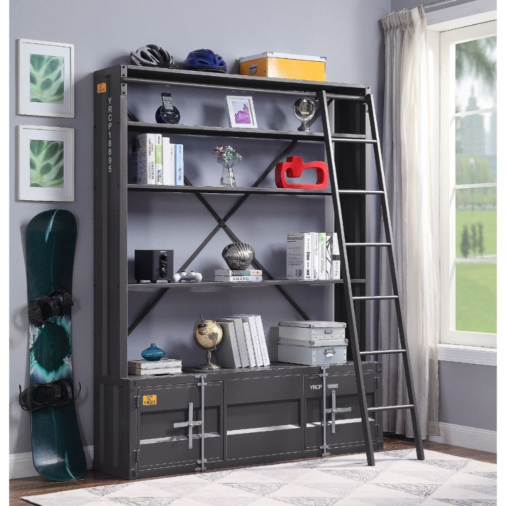 The Cargo youth bed is the perfect addition to any child-'s room. This contemporary container themed metal bed features a panel headboard with low profile footboard, crafted with a timeless look that is an ideal addition to any bedroom. The bed is accente