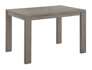  expandable square table that balances clean lines with a rustic wood grain texture