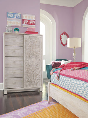 Paxberry - Whitewash - 4 Pc. - Twin Panel Bed