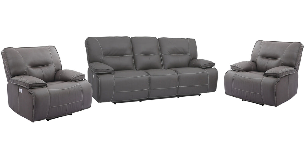 Spartacus - Power Reclining Sofa And 2 Recliners - Haze