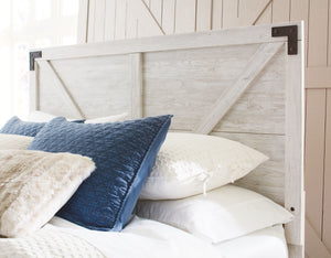 Shawburn - Whitewash - Queen Panel Platform Bed