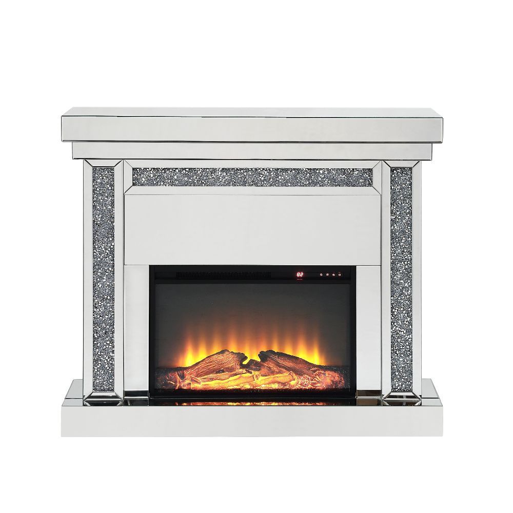 The Noralie Console Fireplace will add a contemporary touch to any room in your home. With its clean lines, this brilliant rectangular accent piece showcases a distinctive style for an intriguing look. The unique piece has fully mirrored base and top and 