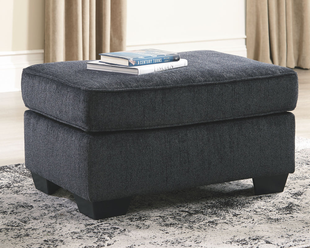 If style is the question, then this ottoman is the answer. Its decidedly contemporary profile is enhanced with plump cushioning and a chenille-feel upholstery that-'s so pleasing to the touch. Rest assured, this ottoman in slate gray is sure to play well 