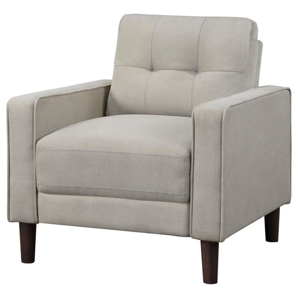 Bowen - Upholstered Track Arm Tufted Accent Chair - Beige