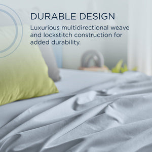 Linens - Tempur Luxe Egyptian Cotton Sheet Set - Sleepy Blue - Full
