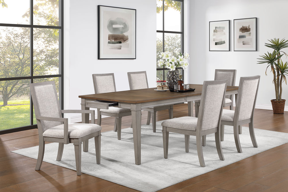 Crafted for both beauty and durability, the Mariana Wood 7-Piece Dining Set combines timeless craftsmanship with practical design. This set includes a spacious dining table, 4 side chairs, and 2 armchairs, all expertly constructed from solid Rubberwood, p