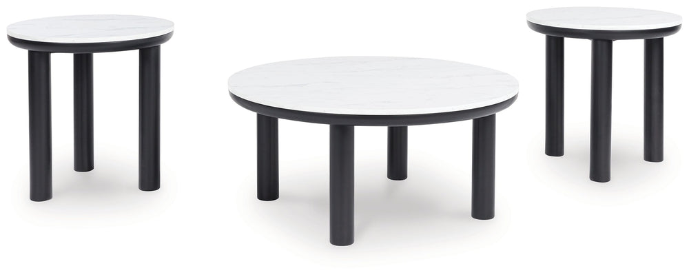 Xandrum - Occasional Table Set (Set of 3) - Black / White