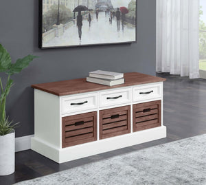  this bench is great for storing extra linens or shoes. Rich