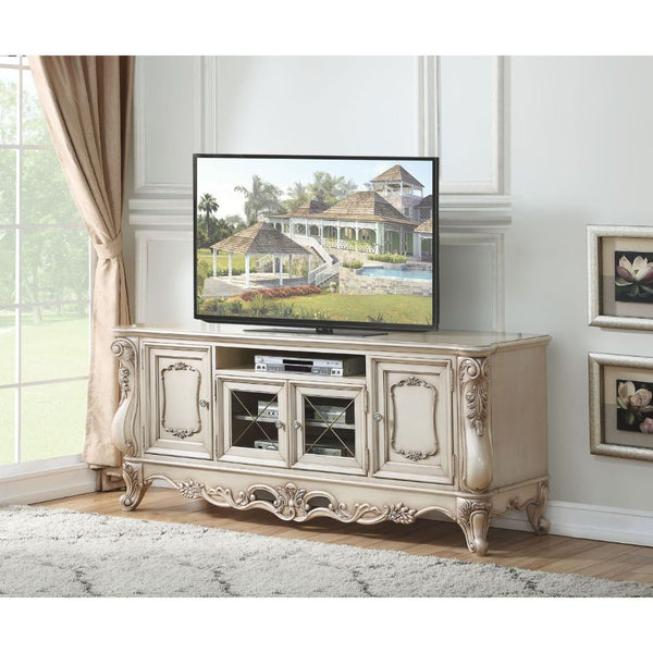  the beautiful Gorsedd entertainment center features Queen Anne legs and carved apron and trim