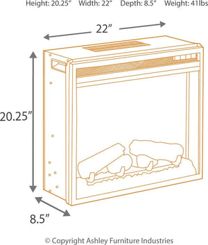 Bellaby - Whitewash - 2 Pc. - 63" TV Stand with Fireplace Insert Glass/Stone