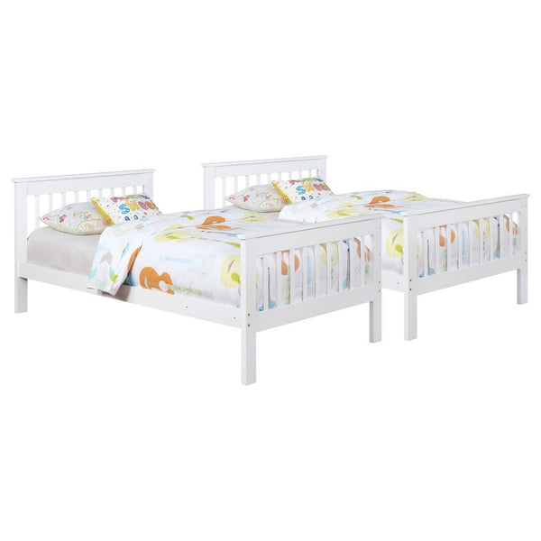 Chapman - Wood Twin Over Twin Bunk Bed With Mattress - White