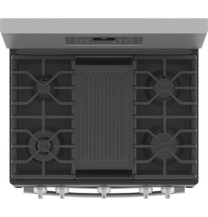 GE Profile™ 30" Free-Standing Gas Double Oven Convection Fingerprint Resistant Range with No Preheat Air Fry