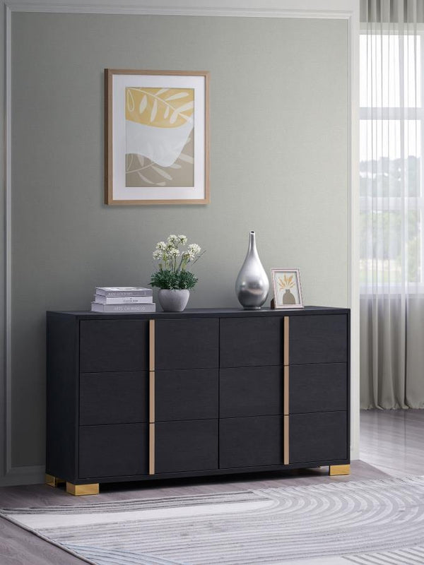 Marceline - 6-Drawer Dresser - Black