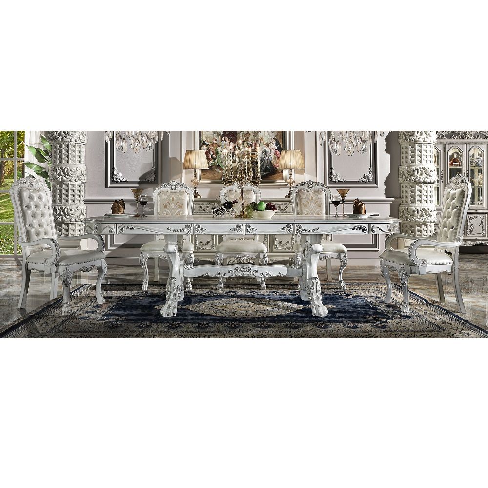 Dresden - Dining Table 136-"L - Bone White Finish