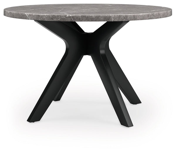 Have a seat at this dining table and embrace the feel of casual contemporary design. Its matte black frame and contrasting faux marble top give off a decidedly modern vibe. This is a table that-'s sure to serve you and your besties well.<br><br><b>Additio