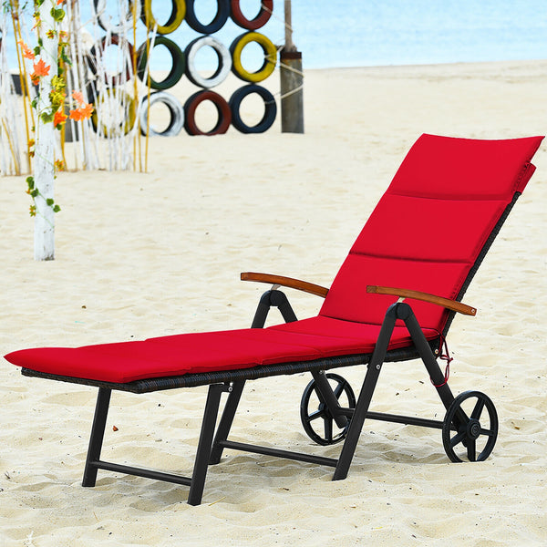 Do you want to enjoy the baptism of the sun on the wide sandy beach? This outdoor rattan lounges is perfect choice for your sunbathing and outdoor enjoyment. Â  This rattan lounge chair is made of high quality PE rattan and aluminum frame  holding up to 3
