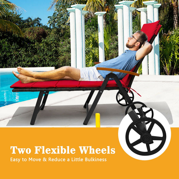 Do you want to enjoy the baptism of the sun on the wide sandy beach? This outdoor rattan lounges is perfect choice for your sunbathing and outdoor enjoyment. Â  This rattan lounge chair is made of high quality PE rattan and aluminum frame  holding up to 3