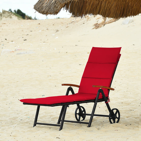 Do you want to enjoy the baptism of the sun on the wide sandy beach? This outdoor rattan lounges is perfect choice for your sunbathing and outdoor enjoyment. Â  This rattan lounge chair is made of high quality PE rattan and aluminum frame  holding up to 3