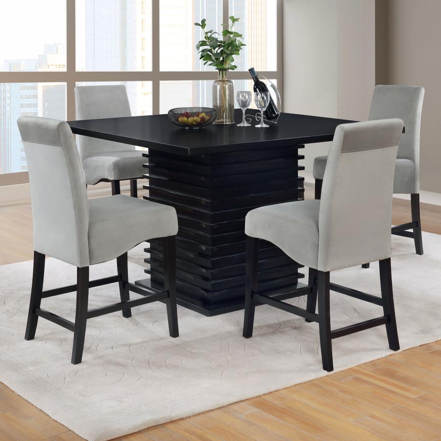 Stanton - 5 Piece Square Counter Height Dining Table Set - Gray