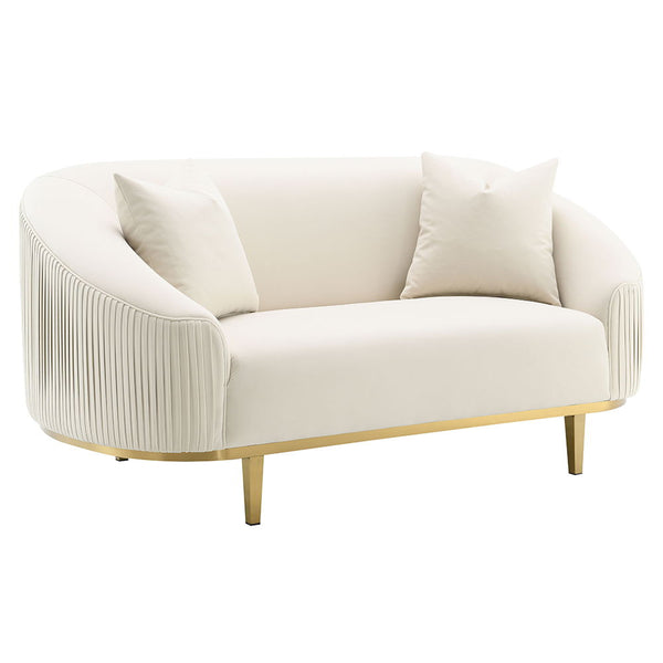  upholstered in luxurious ivory velvet