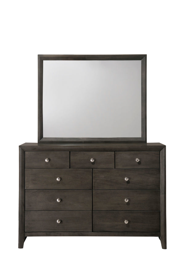 Evan-Dresser/ Mirror-Gray<h4><b>Evan - Dresser - Gray</b></h4> <table width="100%"><colgroup><col style="width: 30%"> <col style="width: 70%"> </colgroup> <tbody> <tr> <td>Dimensions</td> <td> 55.12"L x 16.42"D x 38.15"H</td> </tr> <tr> <td>Weight</td> <t