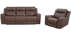 Introducing our comfortable and convenient Calgary sofa, designed with relaxation in mind. Calgary features power recline and headrest controls, allowing you to adjust your seating position easily. The over-padded headrests provide extra comfort, and the 