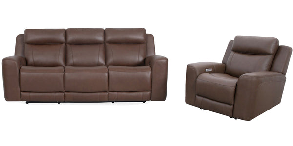Calgary - Power Reclining Sofa And Recliner - Autumn Umber