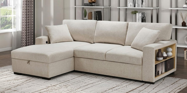 Pompano Sectional with Pull-Out Bed and Storage Chaise