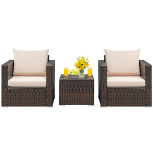 Made of sturdy steel and premium rattan  the sofa set is sturdy and durable which can be used for a long time. Â  Comes with a tempered glass top table  not only can you place some drinks or snacks on the hard tabletop to take conveniently but also some d