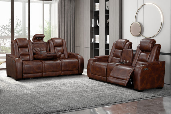 Chester - Power P2 Sofa & Loveseat - Brown