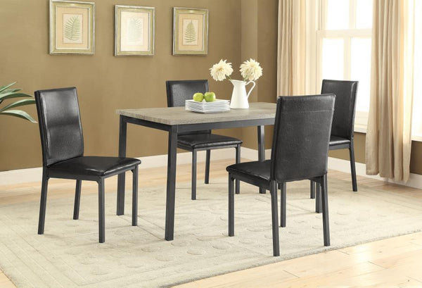 Garza - 5 Piece Rectangular Dining Table Set - Black