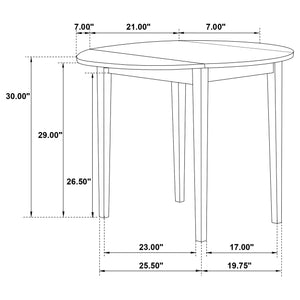 Bucknell - 3 Piece Round Drop Leaf Dining Table Set - Cappuccino