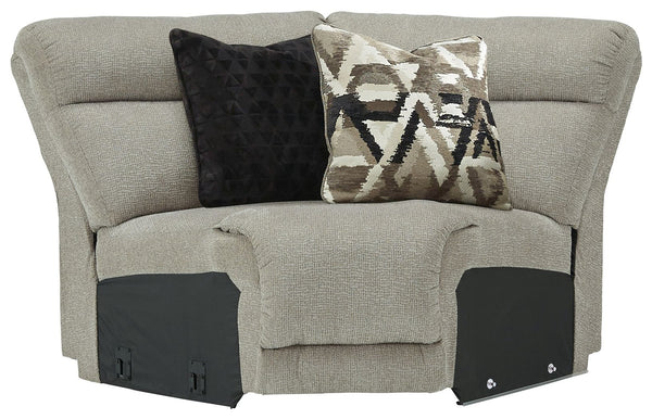 This wedge is made with polyester upholstery. Pairs with other items in the series to make a sectional.<br><br><b>Additional Dimensions</b><br><ul><li>Minimum width of doorway for delivery: 32-"</li><li>Seat depth: 23-"</li><li>Seat height: 19-"</li><li>T