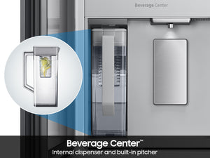 Bespoke 29 cu. ft. 4-Door French Door Refrigerator with AI Family Hub™+ & AI Vision Inside™ in Charcoal Glass and Black/Charcoal