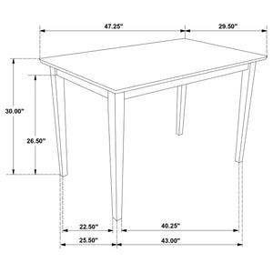 Juego de comedor rectangular de 5 piezas Gomez - Capuchino